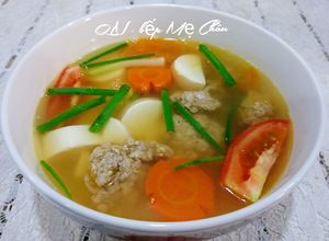 Hình của món Canh đậu hũ nấu thịt viên.