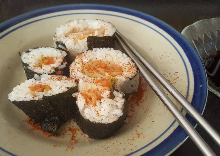 Sushi salmon kimchi