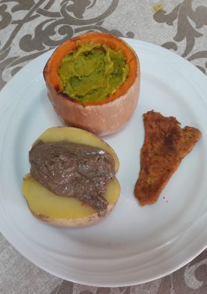 Foto principal de "Chuletón y patatas de la serie Mad Men" vegano