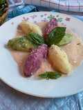 Tricolor Gnudi in Pink Sauce