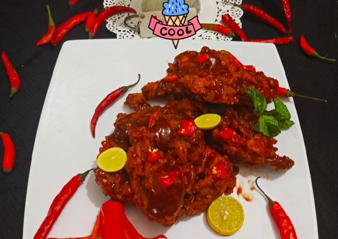 Recipe of Ultimate HOT Spicy Chicken Tenders with Schezwan Sauce