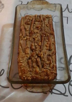 Una foto de Budín de peras y banana