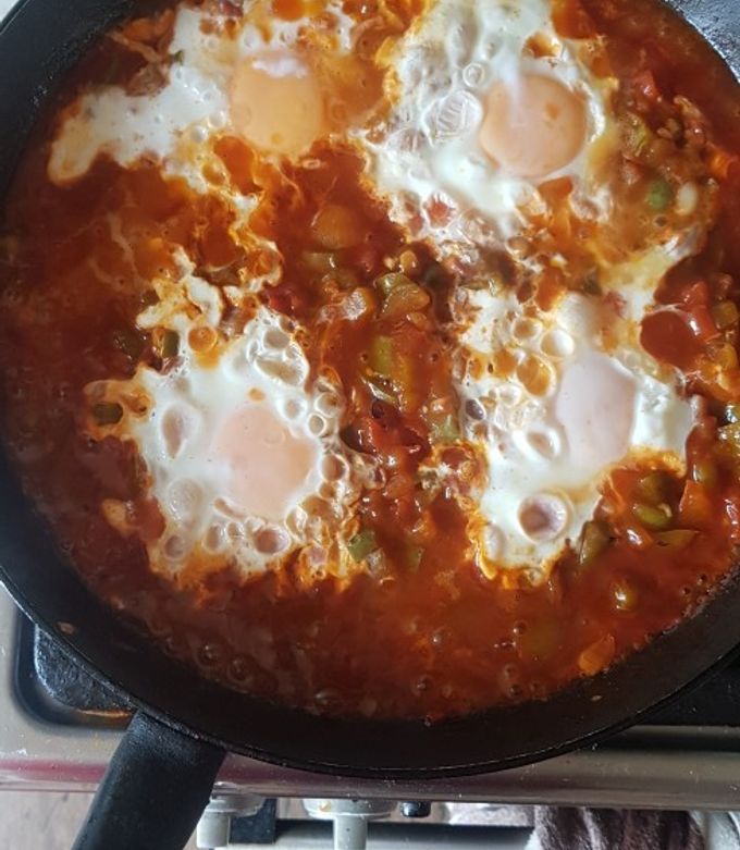 A picture of Shakshauka with a twist.