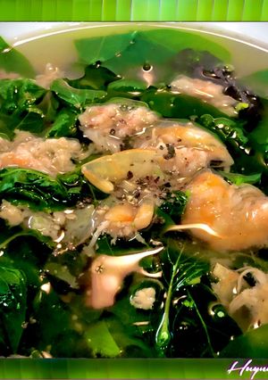 Hình của món Canh Rau Tập Tàng Nấu Tôm.