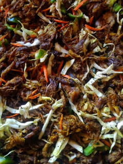 A picture of Minced Meat Sauce with cabbage.