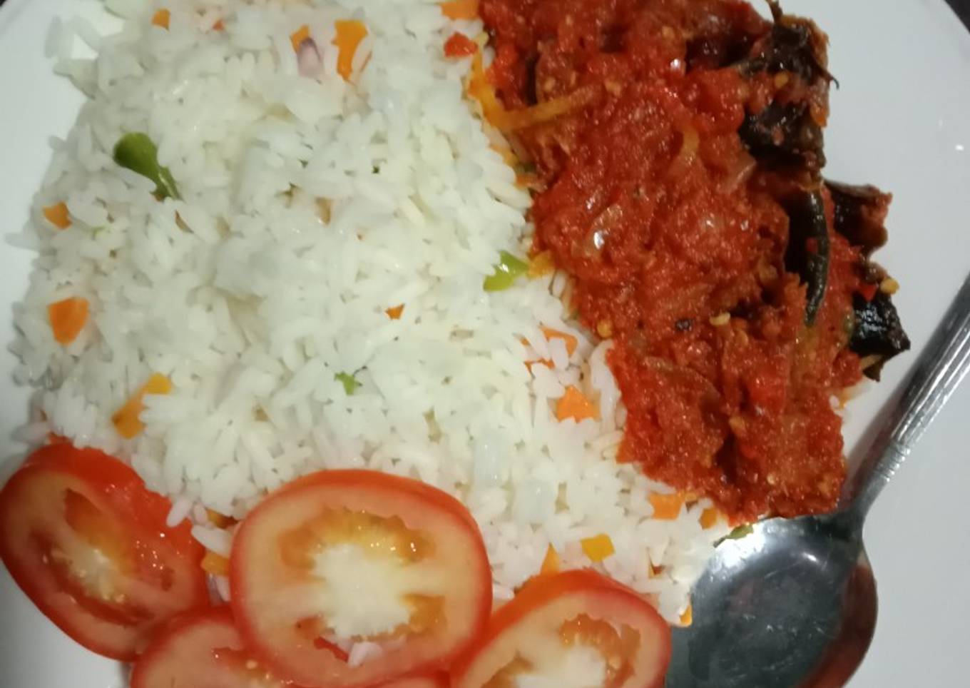White Rice and catfish stew