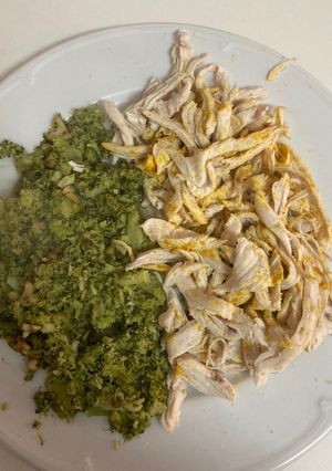 Una foto de Pollo deshilachado y brócoli 🤩