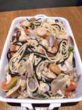 Spaghetti al Nero and Papa Alfredo Pasta with Seafoods