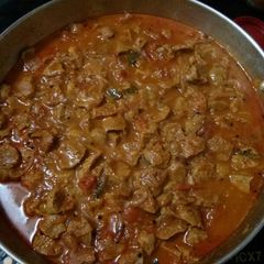 A picture of Soya Chunks Curry.