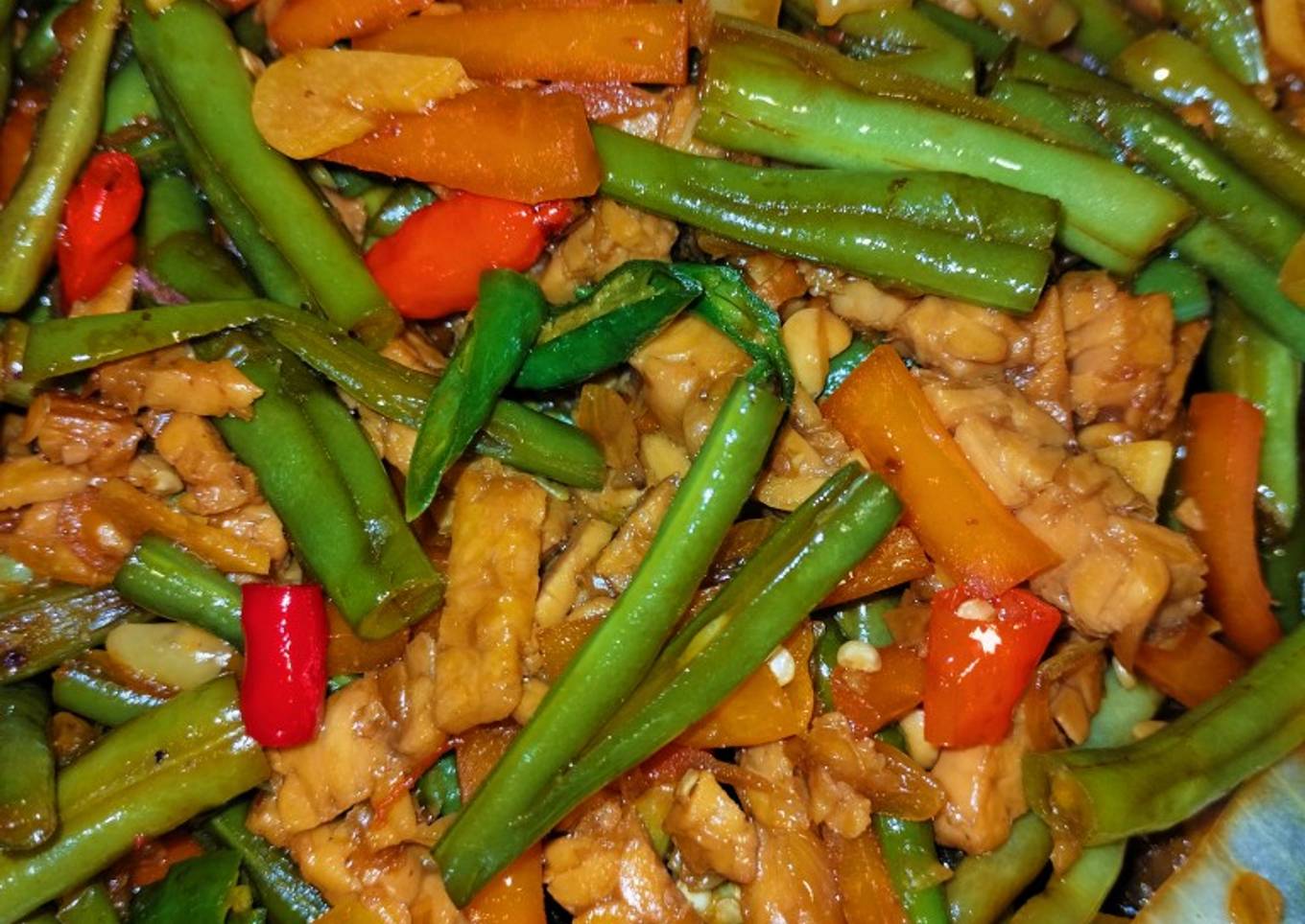 Tumis tempe, buncis, wortel ala anak kos 🤭