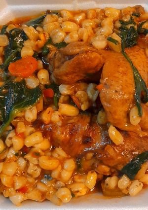 A picture of Chicken & Samp one pot.