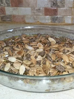 صورة لوصفة فتة المكدوس (الباذنجان)