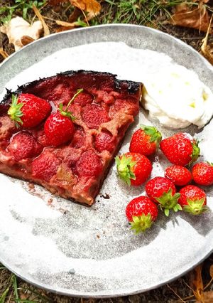 Une photo de Clafoutis fruits rouges cuisson à la poêle