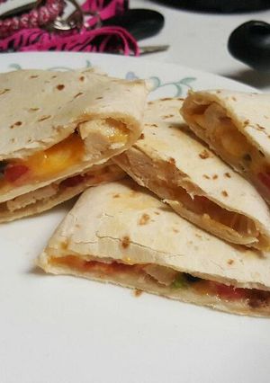 A picture of Chicken Quesadillas - simple, quick and so yummy!.