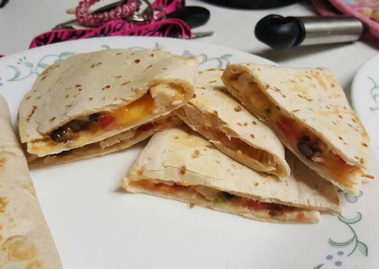 Steps to Make Homemade Chicken Quesadillas - simple, quick and so yummy!