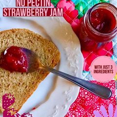 A picture of 3 Ingredients No white Sugar Strawberry jam.