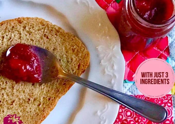 Step-by-Step Guide to Prepare Super Quick Homemade 3 Ingredients No white Sugar Strawberry jam