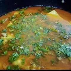 Traditional aloo chicken soup A picture of Traditional aloo chicken soup.