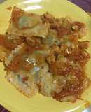 Ravioles caseros de acelga y pollo
