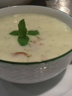 Una foto de Crema de melón fría