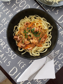 Una foto de Pasta con Calamares
