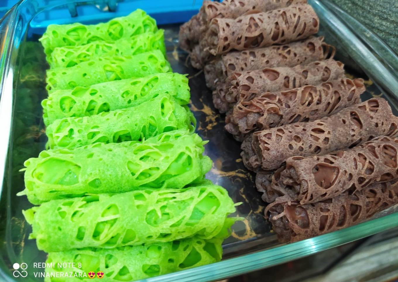 kue pandan dan coklat