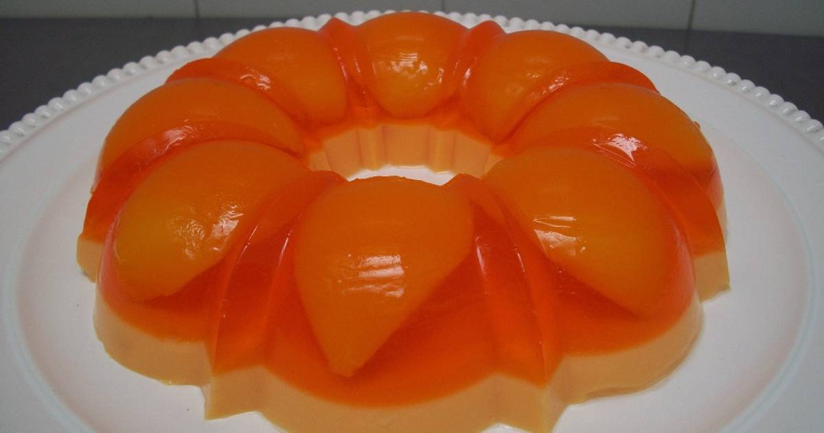 Gelatina de melocotón y yogurt (4 ingredientes) Receta de claudias10