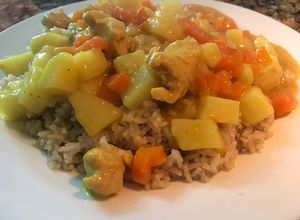 Una foto de Arroz con crema de curry (Rice -curry)