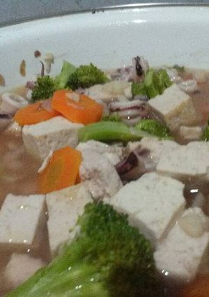 Foto resep Cumi tahu sayur ala chinese food