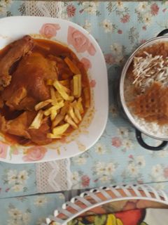 عکسی از دستور برنج و مرغ