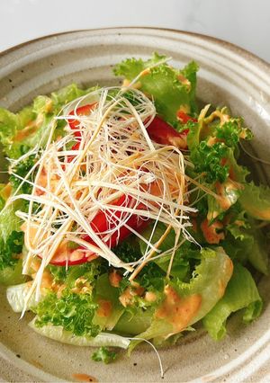 Hình của món Salad thuỷ tinh pho mai dây.