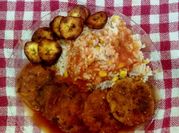 Una foto de carne entomatada