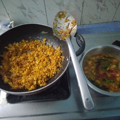 Charu and Onion Egg masala A picture of Charu and Onion Egg masala.