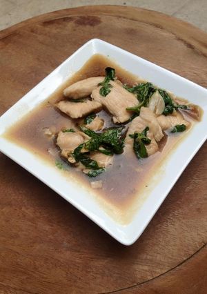 รูปของ กะเพราอกไก่(แบบหมักผงนุ่ม)
