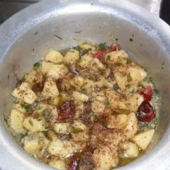 A picture of Zafrani potato salan.