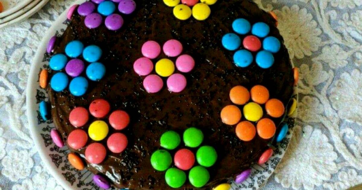 Eggless Gems Chocolate Cake Recipe By Vandana Jangid Cookpad