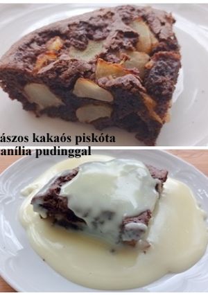 Ananászos kakaós piskóta, vanília pudinggal - halogénes sütőben sütve recept fotója