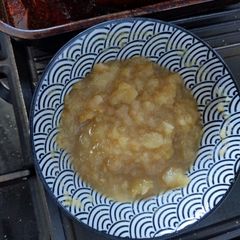 A picture of Christmas Gammon ham Apple sauce.