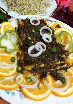 عکسی از دستور ماهی شکم پر