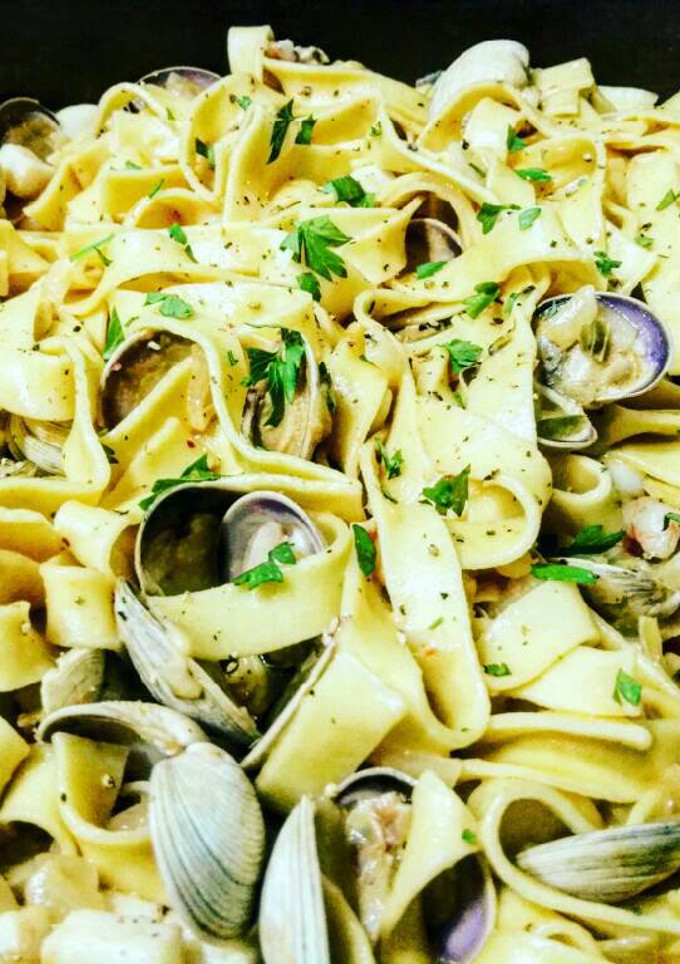 Una foto de Tagliatelle con frutti di mare