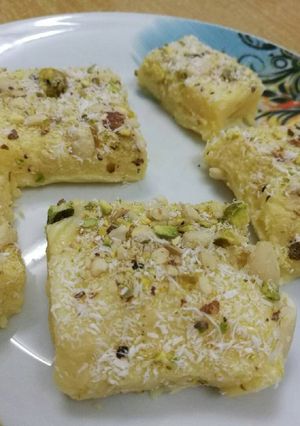 صورة لوصفة حلوى هنديه milk powder Burfi😍