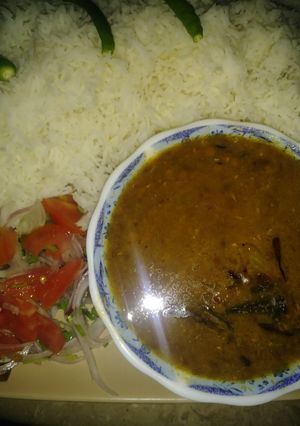 A picture of Sabut masoor daal chawal.