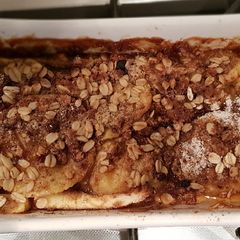 Apple crumble with oat flour A picture of Apple crumble with oat flour.