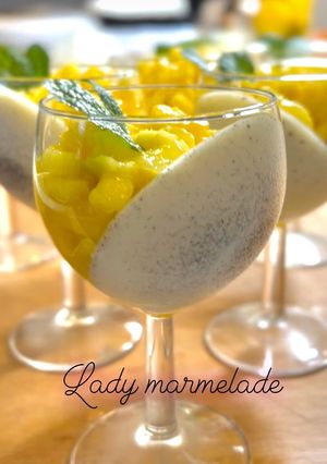 Une photo de Panna cotta / mangue