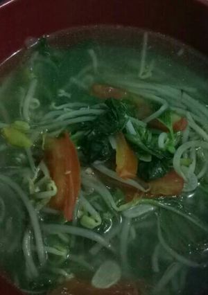 Foto resep Sayur toge bayam pedas simple