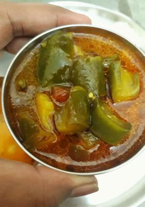 A picture of Brinjal potato curry.