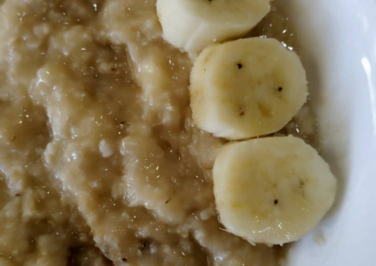 Bagaimana Membuat Oatmeal pisang madu (clear skin diet), Lezat Sekali