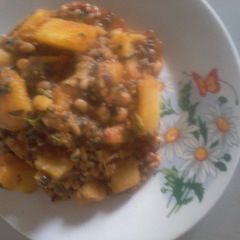 A picture of Beans and Yam porridge.