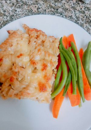 A picture of Macaroni cheese.