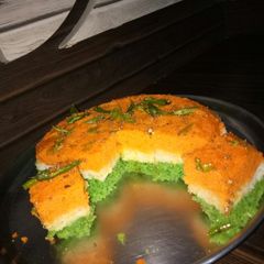 A picture of Tri angle dhokla.